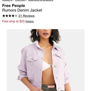 NWT Free People Lilac Jacket